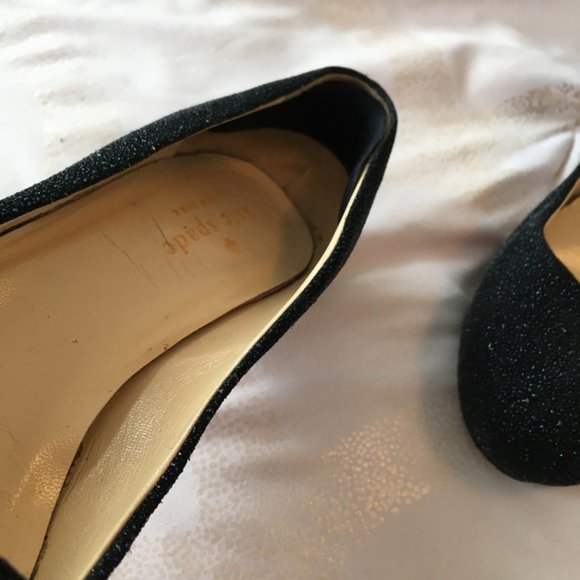 kate spade black glitter heels shoes size 6.5 *PLEASE READ* - Picture 3 of 15